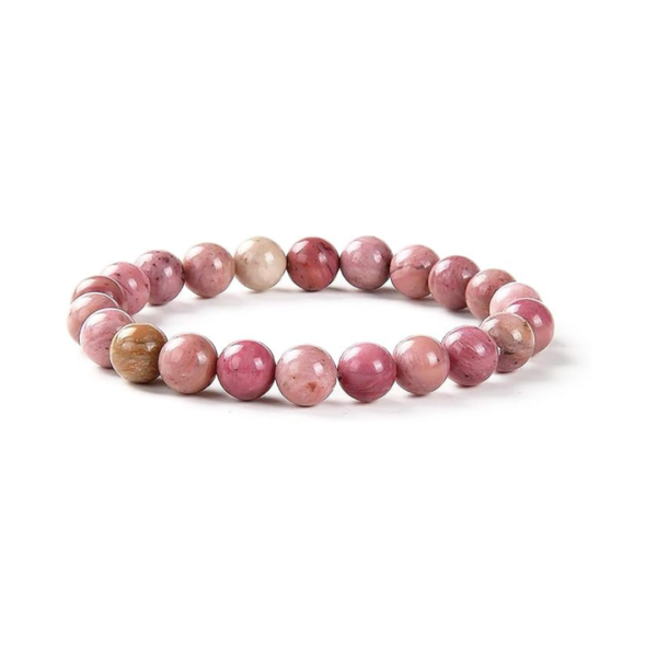 8mm Rhodonite Healing Stone Beads for Emotional Balance & Heart Chakra Support