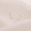 Sterling Silver Cross Stud Earrings - SIZE SMALL 7mm x 5mm x .8mm