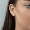 Sterling Silver Cross Stud Earrings - SIZE SMALL 7mm x 5mm x .8mm
