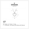 Sterling Silver Heart Necklace 18" Curb Chain