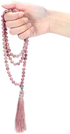 108 Mala Prayer Beads Wrap Bracelet Natural Rhodochrosite Gemstone