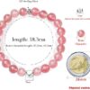 8mm Strawberry Quartz Bracelet with Sterling Silver Heart Charm
