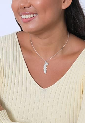 Feather Crystal in 925 Sterling Silver necklace 45cm