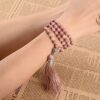 108 Mala Prayer Beads Wrap Bracelet Natural Rhodochrosite Gemstone