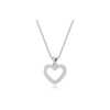 Sterling Silver Heart Necklace 18" Curb Chain