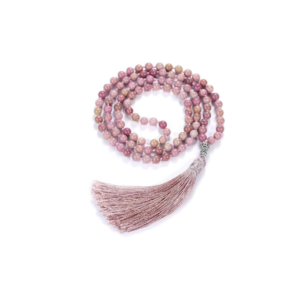 108 Mala Prayer Beads Wrap Bracelet Natural Rhodochrosite Gemstone