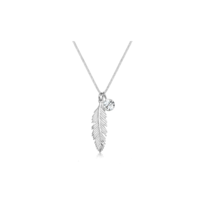 Feather Crystal in 925 Sterling Silver necklace 45cm