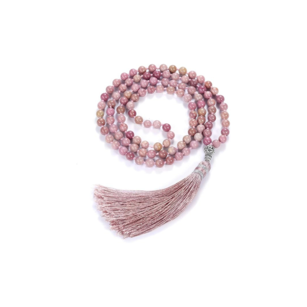 108 Mala Prayer Beads Wrap Bracelet Natural Rhodochrosite Gemstone
