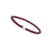 5mm Garnet Beaded Stretch Bracelet with 925 Silver Heart