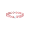 8mm Strawberry Quartz Bracelet with Sterling Silver Heart Charm